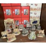 Twelve various medium sized hand-painted Lilliput Lane cottages including ‘The China Shop’, ‘Penny