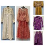 Five items of 1960s vintage clothing including a Kweens of Chelsea mustard mini dress, Just Jon