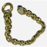 An 18ct yellow gold bracelet, Italian design with concealed fastening, weighing 45.6 grams.