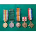 Five medals – including World War One service examples. This lot comprises – and pictured left to