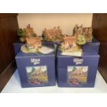 Five various large hand-painted Lilliput Lane model cottages including ‘Shades of Summer L2125’ 1998