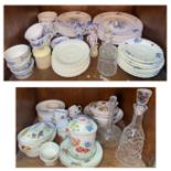 A large quantity of Royal Worcester tea and dinnerwares in Blue Sprays (38 pcs) and Evesham (17 pcs)