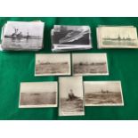 A box containing a collection of more than 190 postcards and images of almost entirely Royal Navy