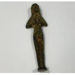 A small bronze amulet/figure of Astarte, Canaanite/Phoenician goddess of love, sex, war, and