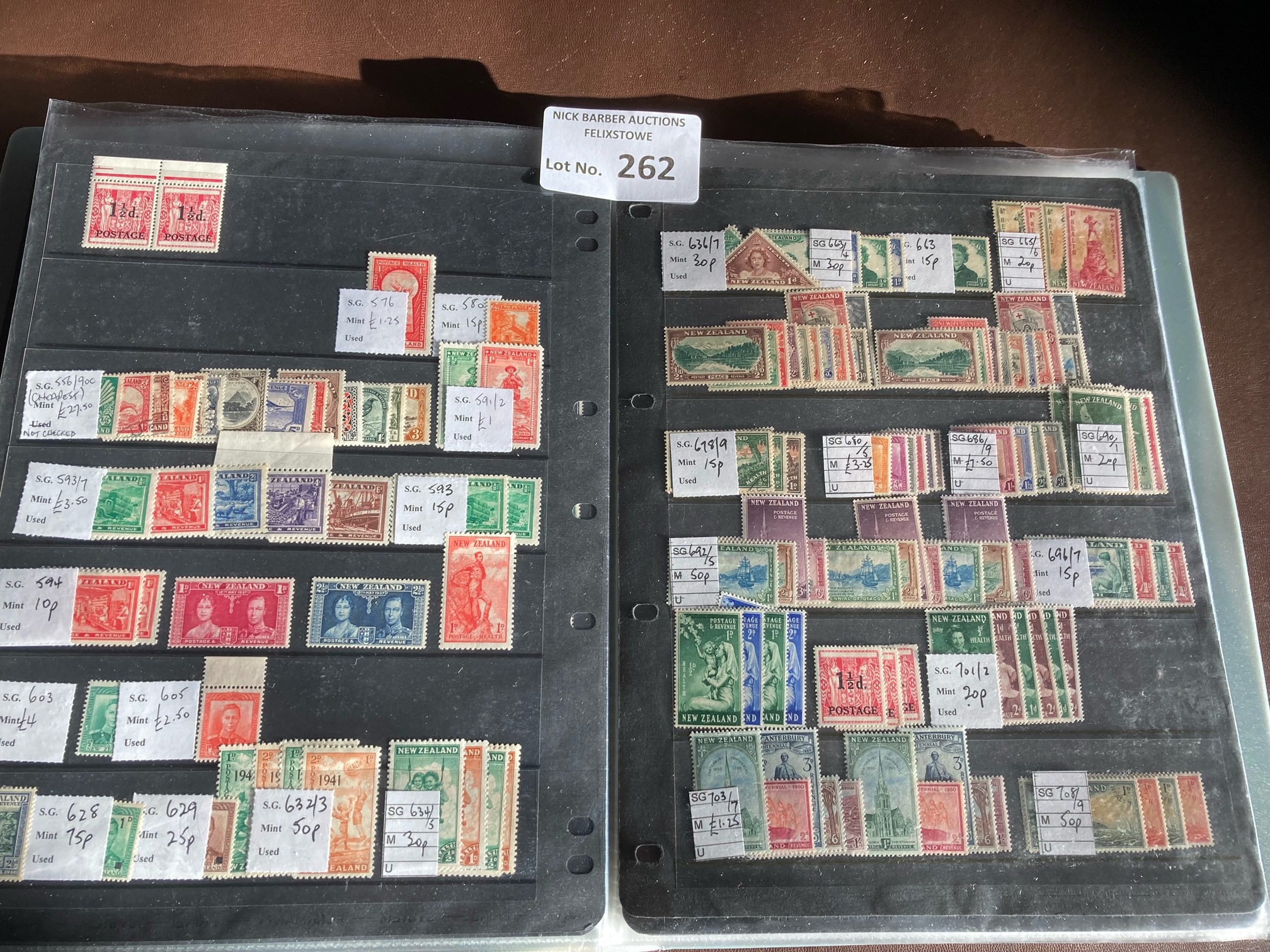 Stamps : New Zealand & Nine dealers stock book