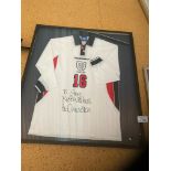 Football : England signed & framed shirt 'Paul Mer