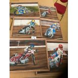 Speedway : 6 framed pictures (painted) all great c