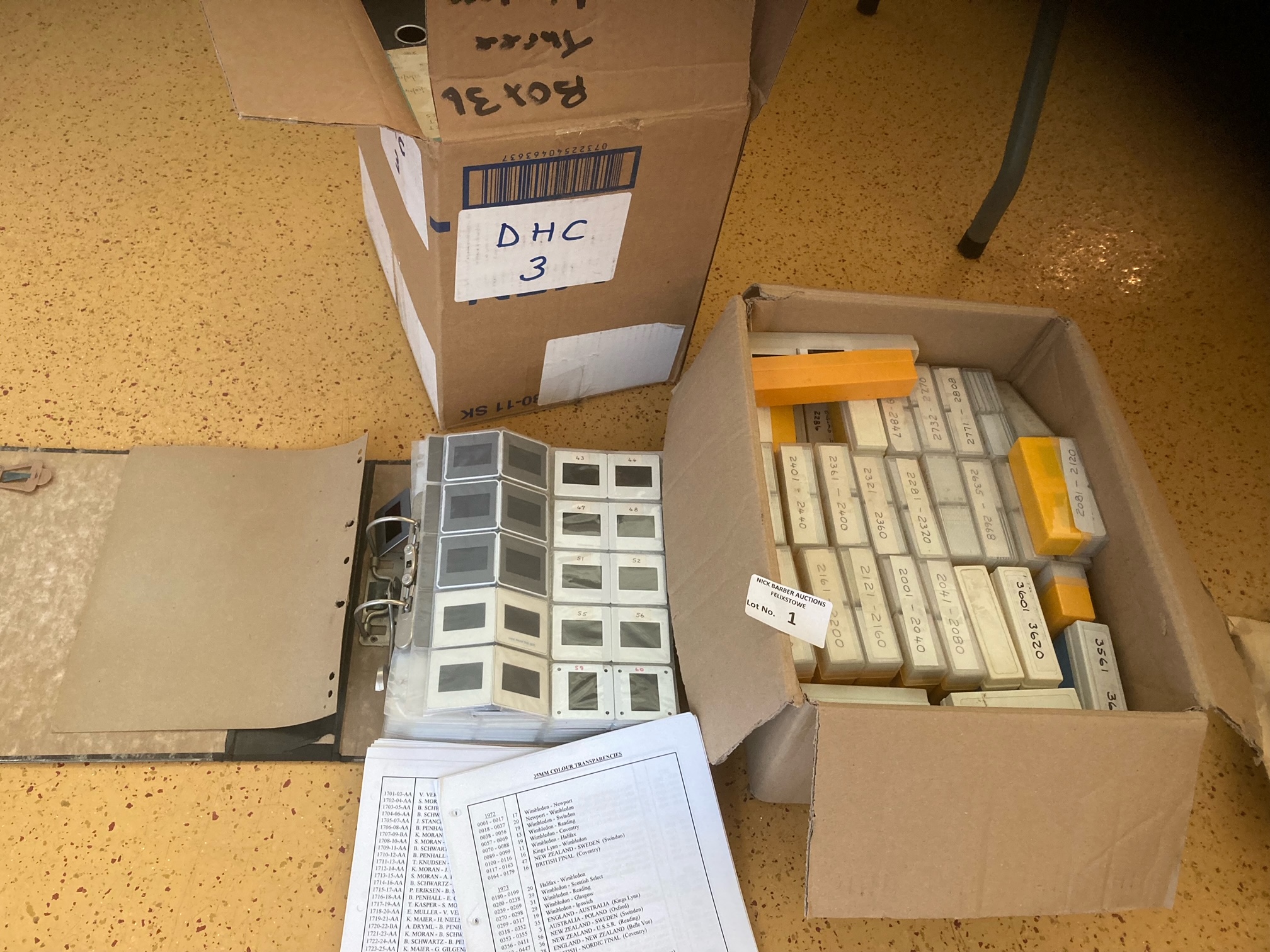 Speedway : 2 large boxes of slides in the 1000s -