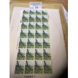 Stamps : Gb 11p 1977 Wild Flowers stamp a sheet of