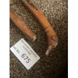 Collectables : Vintage sword stick with carved dog