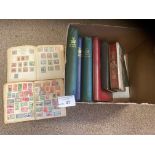 Stamps : Large box of stamps in albums loose etc -