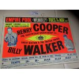Boxing : Original Boxing poster Henry Cooper v Bil