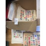 Stamps : Large cardboard box of world albums,pages