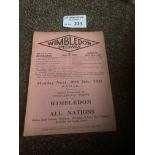 Speedway : Wimbledon v Southampton 4 page card pro