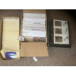 Stamps : GB - box of 250 covers, box of PHQ & albu