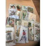 Postcards : 160 greetings postcards - good condition