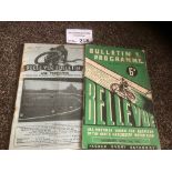 Speedway : Belle Vue (2) v Wembley 15/09/1934 & v