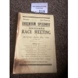 Speedway : Dagenham Scratch Race meeting 27/09/193