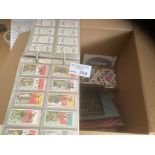 Cigarette Cards : A large box of cards in albums &