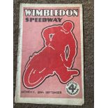 Speedway : Wimbledon pre war progs (2) Champs v Re