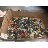 Diecast : Box of unboxed motorbikes, large, small