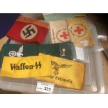 Collectables : Militaria various WWII arm bands an