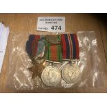 Collectables : Militaria set of 3 WWII medals alon