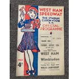 Speedway : West Ham pre war progs (3) v Southampto