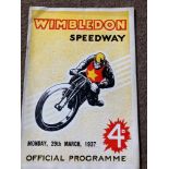 Speedway : Wimbledon pre war programmes (3) v Newx