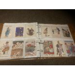 Postcards : Nice album of comic cards in brown alb