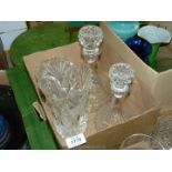 Two crystal Decanters including Crystal D'Arques and one with a French label together with two