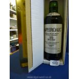 A bottle of 10 years old Laphroaig Single Malt Scotch Whisky from the Isle of Islay,
