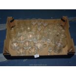 A quantity of glass including Webb lemonade glasses, liqueur, sherry, brandy etc.