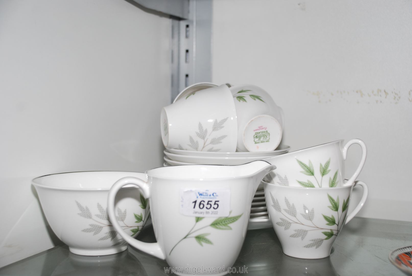 A Shelley Evergreen part Teaset 13892, c.