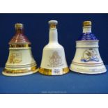 Three Wade Bell's Whisky decanters: Prince William 21st June 1982,
