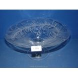 A large glass Comport with Feather design, 13'' diameter x 7'' tall.