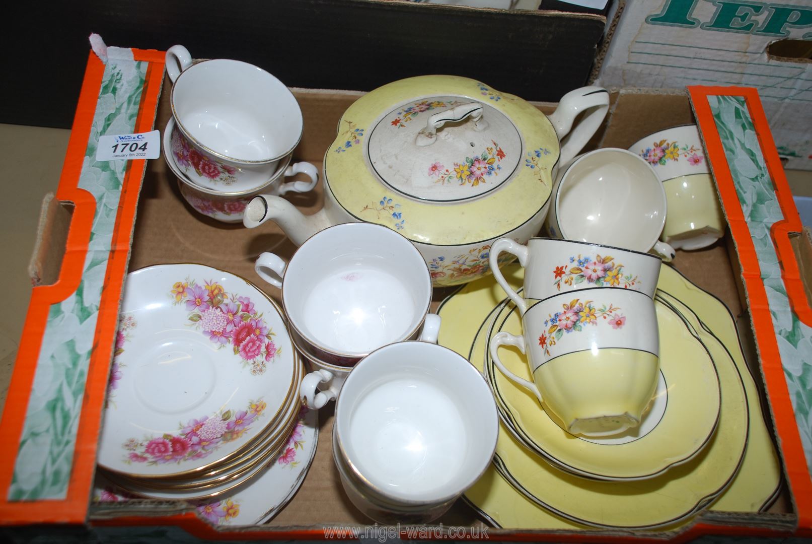 Two part teasets to include Gainsborough cups and saucers and a Johnson Bros.