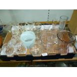 A box of glass to include; 6 La Rochere beer glasses, water jug and five glasses,