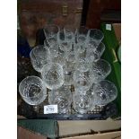 A quantity of glasses including wine and sherry.
