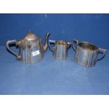 A plated three piece Teaset by W.B & Co.