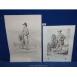 Two George Belcher prints, 'Major Kirkwood' and 'James de Rothchild'.