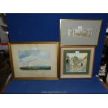 A framed Watercolour of Oxford, a framed and mounted watercolour of Cromwell House,