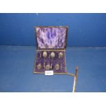 A set of six Silver Apostle Spoons, Birmingham 1876 by Miller Bros in a dilapidated case.