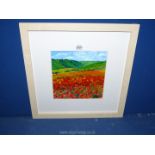 An Acrylic oil painting of a field of Poppies by Jean Russell.