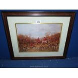 A framed hunting Print entitled 'Autumn Meeting' after Heywood Hardy. 22 1/2" x 18 1/2".