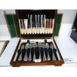 An Arthur Price vintage canteen of Cutlery for six with Firth Brearley stainless knife blades,