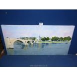 Christopher Jarman: Oil painting 'Pont Avignon'.