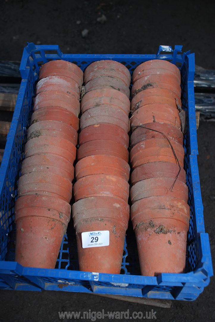 27 terracotta flower pots 3".