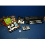 A quantity of Cameras including Boots Comet 404X with magic cube and case,