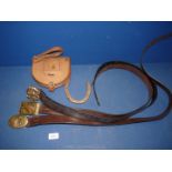 A WWII Horseshoe repair kit in leather pouch, stamped Cliff Walsall, 1940, ,